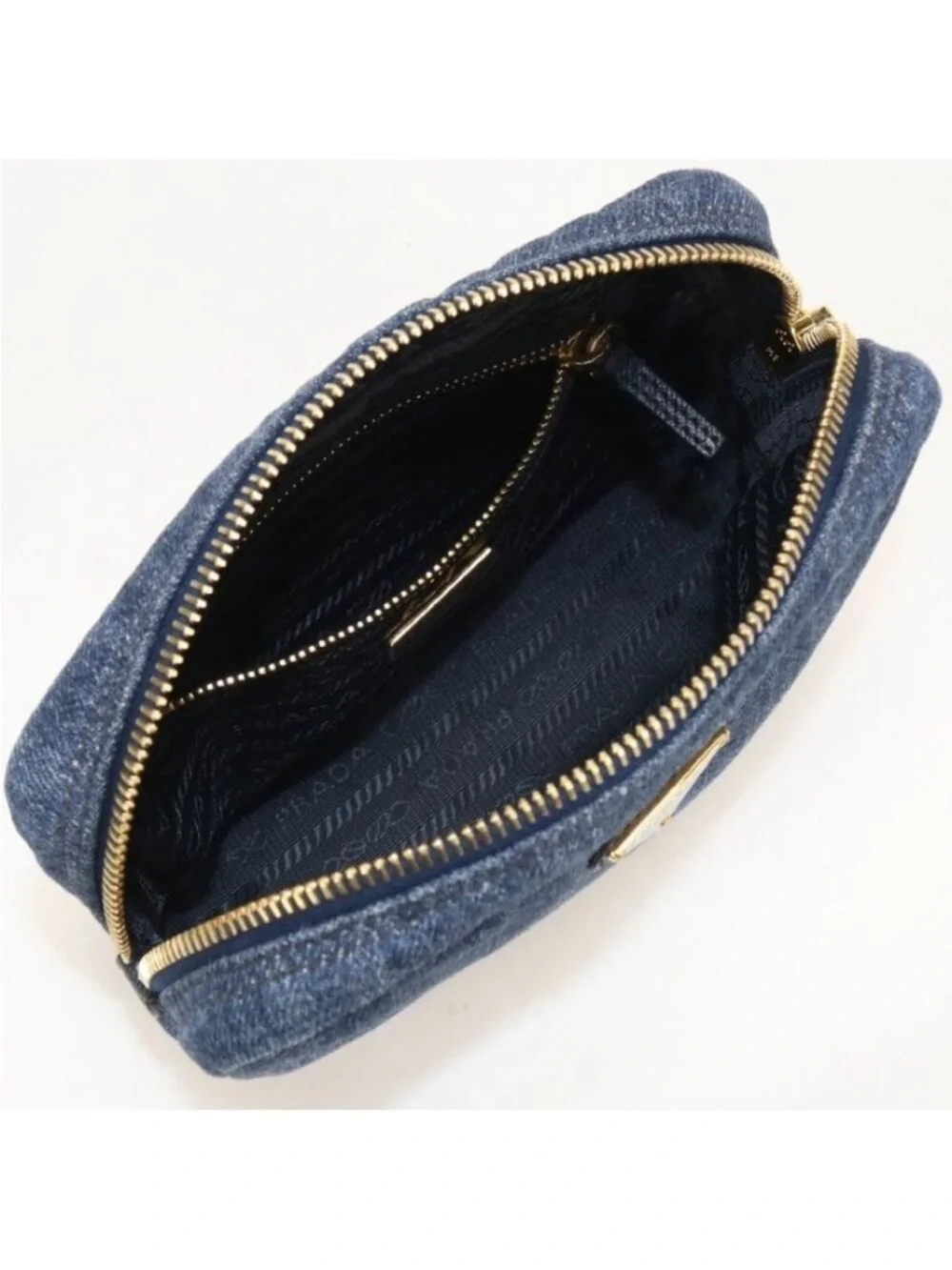 Prada Denim Triangle Pouch